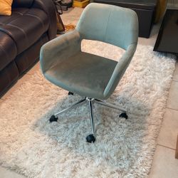 Green Velvet Swivel Office Chair