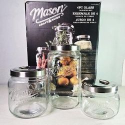 Mason Craft And More 3 Piece Glass Canister Set