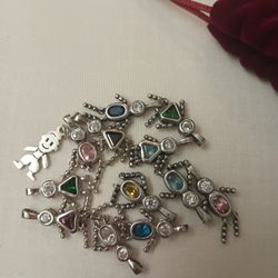 925 Silver Children Charms 13pc LOT 