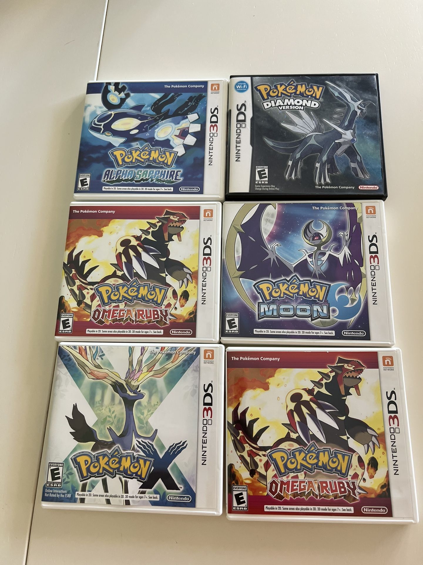 LOT OF (6) NINTENDO DS POKÉMON CASES NO GAMES INCLUDED 
