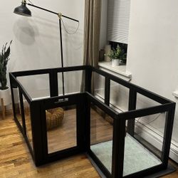 FXW AuraSpace Acrylic Indoor Dog Playpen for Puppies and Small Dogs, 10 Panels, Black