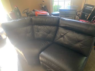 Real leather sectional piece