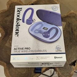 BROOKSTONE ACTIVE PRO TRUE WIRELESS EARBUDS  ($40) BRAND NEW