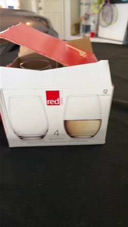Red Series Stemless Wine Glasses Set of 4