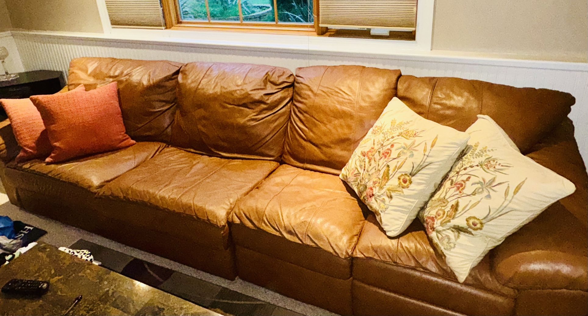 Extra Large Leather Sleeper Sofa 140”