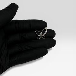 925 Sterling Silver CZ Butterfly Pendant