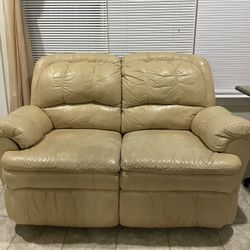Leather Reclining Love Seat