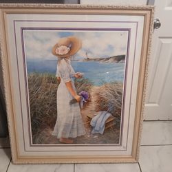 Lady On The Beach Painting
