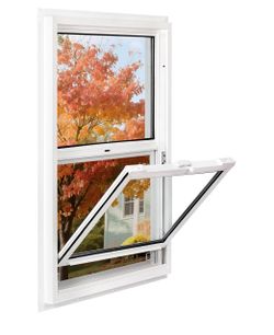 Vinyl Single Hung Sliding Window 24" x 36" White Household Window with Double-Pane Insulated Tempered Glass, White Energy-Efficient Soundproof Window 