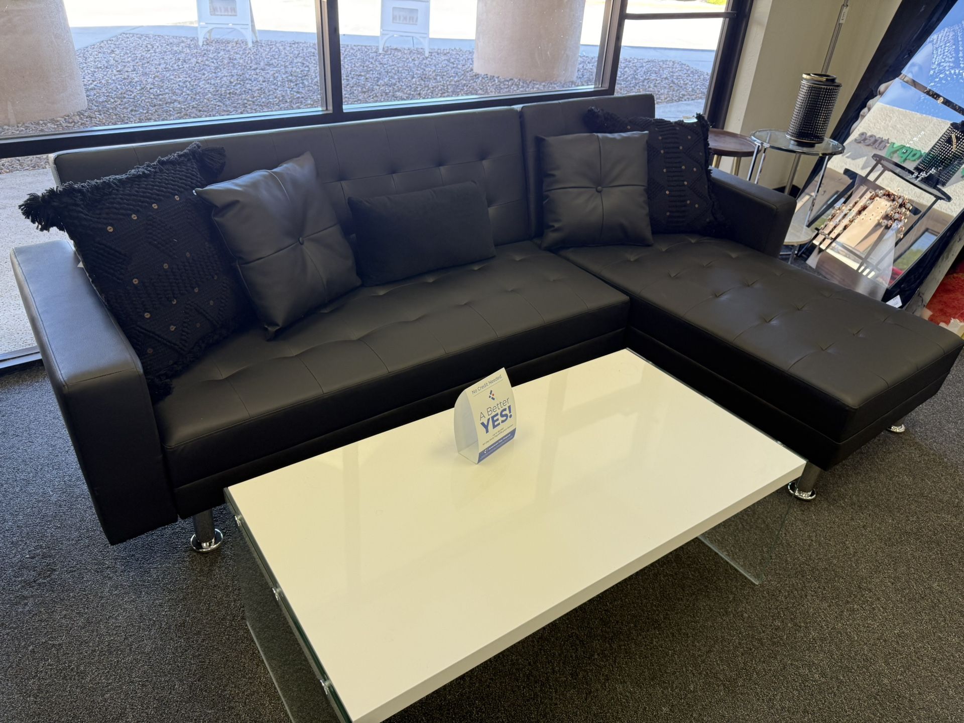 Black Sleeper Sofa With Chaise 