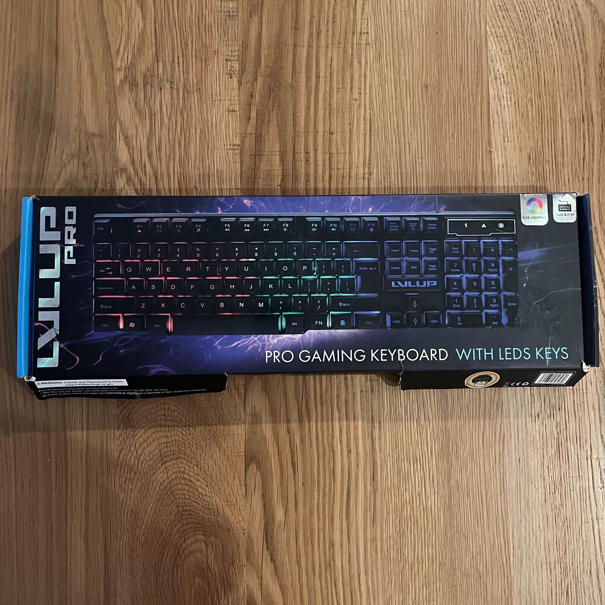 LVLUP Pro Gaming Keyboard w/ LED Multicolor Backlight