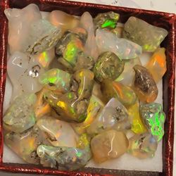 20ctw Natural Ethiopian Fire Opal Rough Polished Crystal 