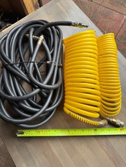 Air Compressor Hoses & Fittings – 40 Ft Hose + 2 Coil Hoses