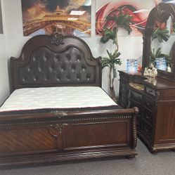 Bedroom Furniture Special👍Beautiful Chocolate Solid Wood 5pc Bedroom Furniture Set Available Amazing Deal Only $1599✅