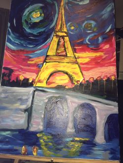 Van Gogh Style Eiffel Tower Paris hand painting acrylic.” TRADE For Men’s Watch.:)