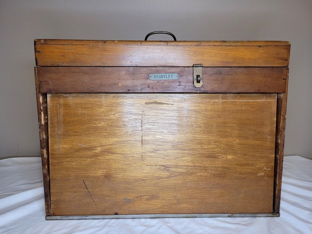 Vintage Homemade Wood Machinist Toolbox / Chest