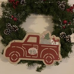 Cute red truck wreath