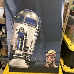 R2D2 & Grogu “Look up Grogu” canvas 36”x24”  