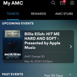 Billie Eilish AMC Listening Party 4 Tickets 