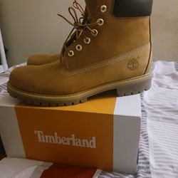 Mens 6in Wheat Suede/Nubuck Timberland Timbs Boots