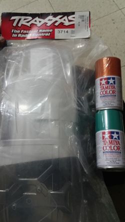 Traxxas 1:10 Scale Rustler VXL Clear Body new Comes with Stickers+2 Spray Paint Asking $30 Firm on Price