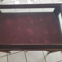 Vintage antique display cabinet, opens top side with velvet inlay and key