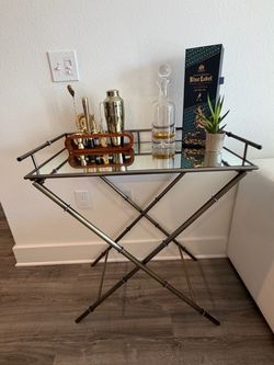 Elegant Mirrored Bar Cart