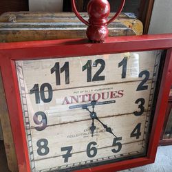 Big Clock Antique Red Sign Picture Does Not Work