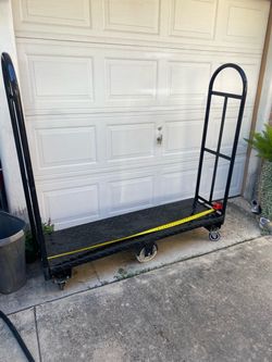 Heavy Duty Black Platform Cart with Handle