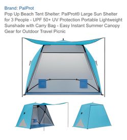 Beach pop up tent