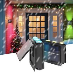 2 Pack Fence Lights Solar Powered with 1800mAh Capacity, IP65 Waterproof Dawn to Dusk 7 Colors 9 Modes wall lamps, Up and Down 6 LEDs Outdoor Solar Li