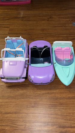 Barbie Vehicle Toy Set – Jeep, Car & Boat