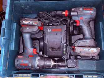 Bosch Impact Driver & Drill Set ( w/ two batteries, charger, cordless 18 v)