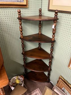 Victorian Style Wood Corner Etigere