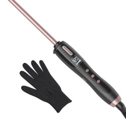 Wavytalk 3/8 Inch Small Curling Iron Wand for Short & Long Hair Rose Gold