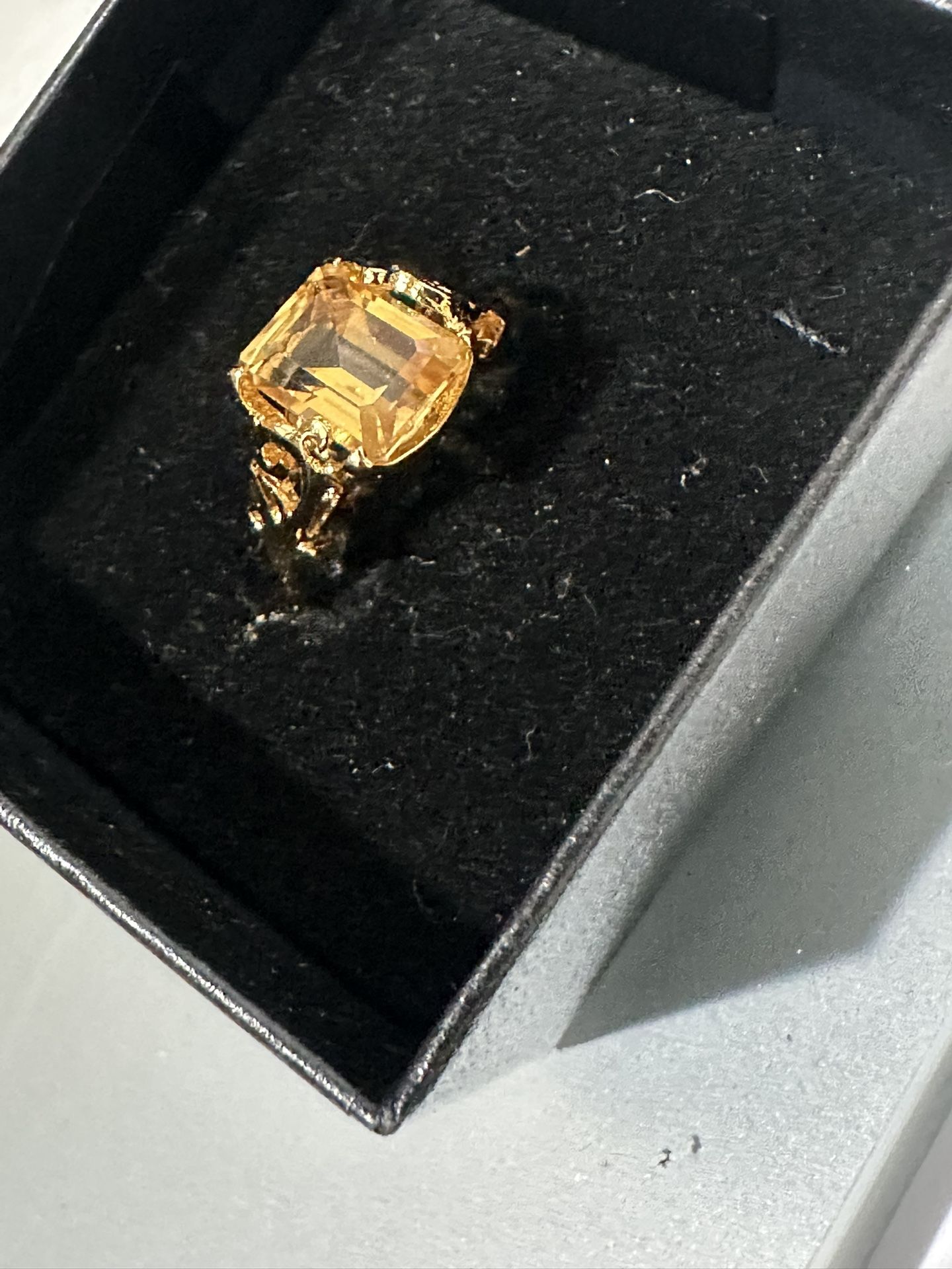 Technibond 925 Silver Gold-Plated Ring – Citrine / Yellow Topaz Style Stone