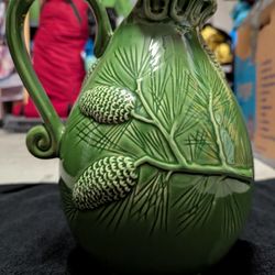 Green Floral Pitcher