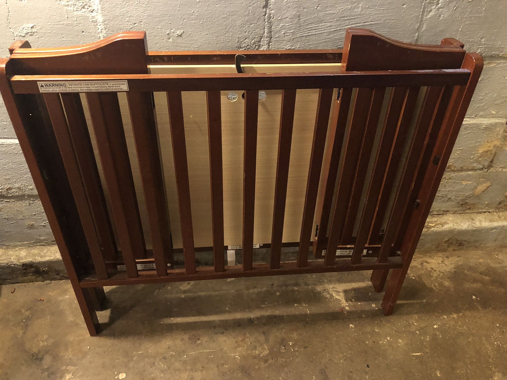 Folding Mini Crib With Mattress