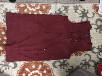 Red suede dress