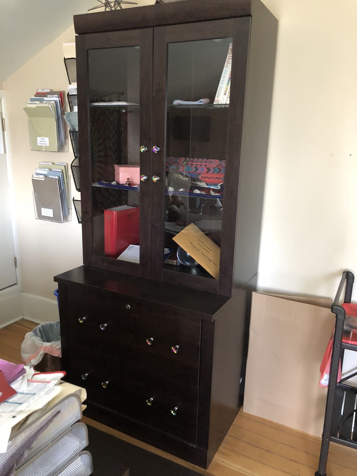 Desk and matching hutch + bedside table