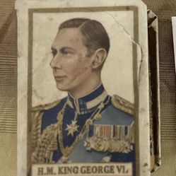 H.M. King George/H.M. Queen Elizabeth Antique Match Box Holder