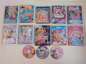 Lot of Barbie DVDs and Blu ray