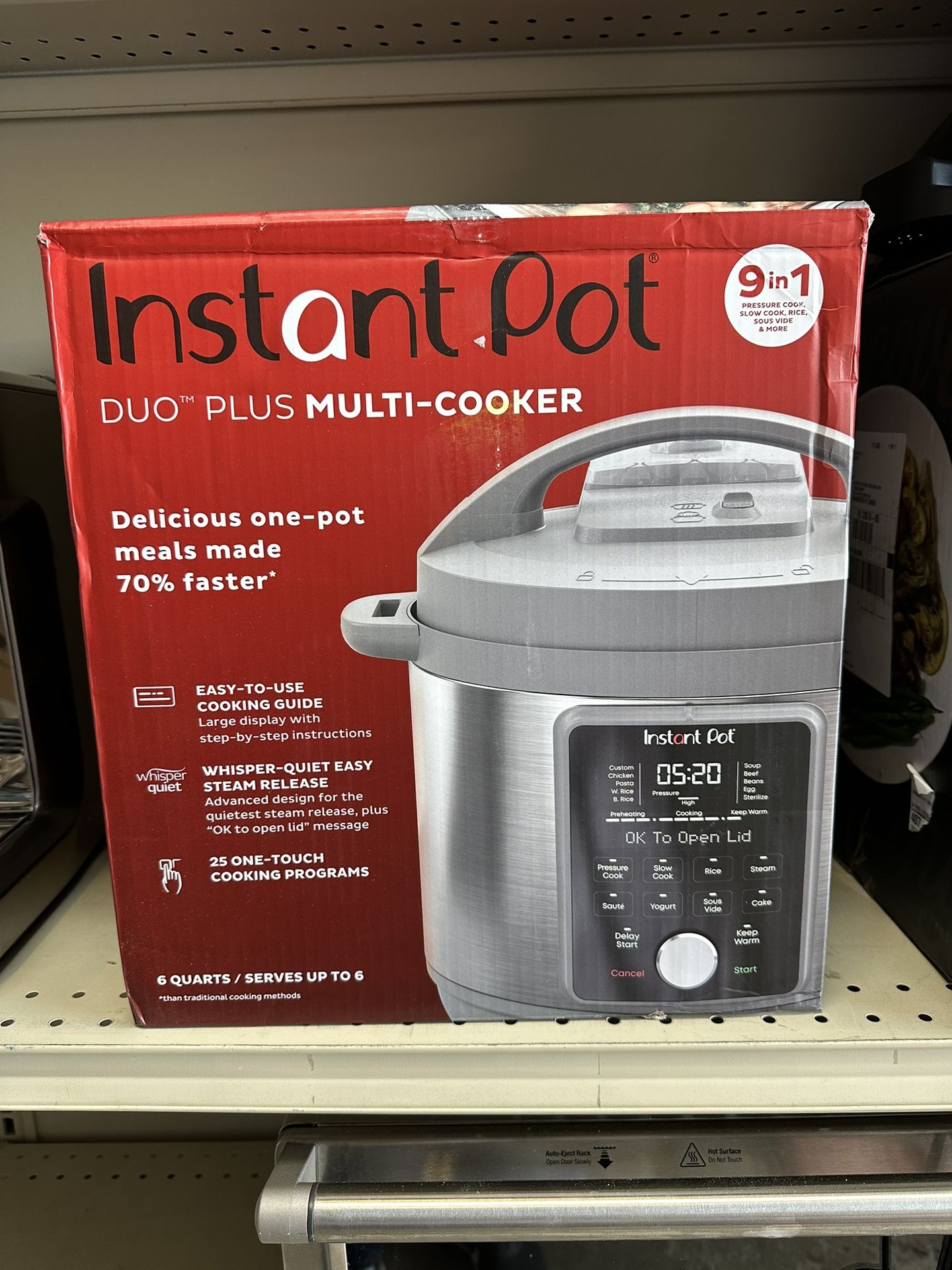 Instant Pot - 6QT Duo Plus Multi-Use Pressure Cooker with Whisper-Quiet Steam Release - Gray Model:112-0169-01