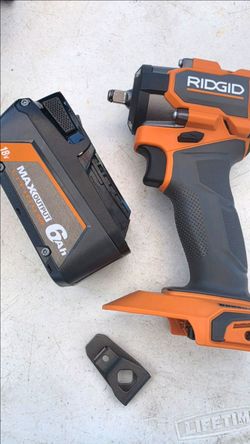 RIDGID
18V SubCompact Brushless Cordless 3/8 in. Impact Wrench.   with  high capacity  6.0ah battery
