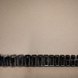 CRAFTSMAN 1/2" Drive, 12 Point METRIC Chrome Shallow 15 Piece SOCKET SET -- MADE IN USA 🇺🇸 