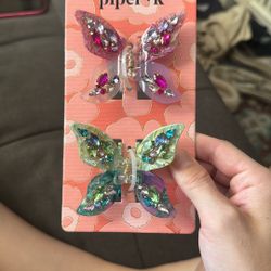 Rhinestone Butterfly Clips