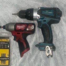 Milwaukee And Makita Drill
