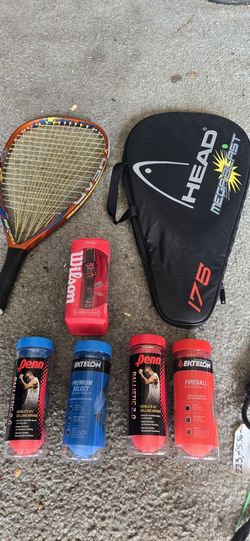 Racquetball Racquet, Balls And Backpack