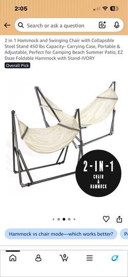 2 in 1 Hammock/Swinging Chair