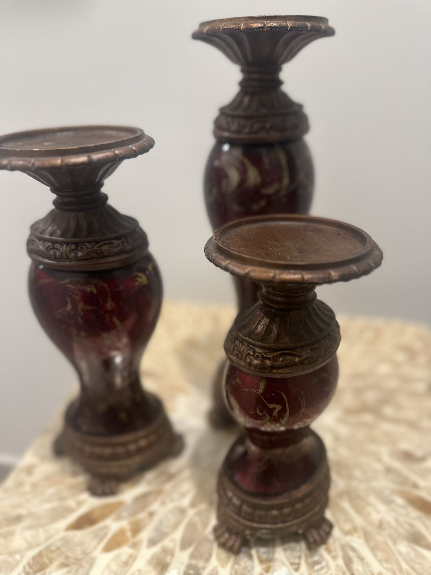 Burgundy Candle Holders